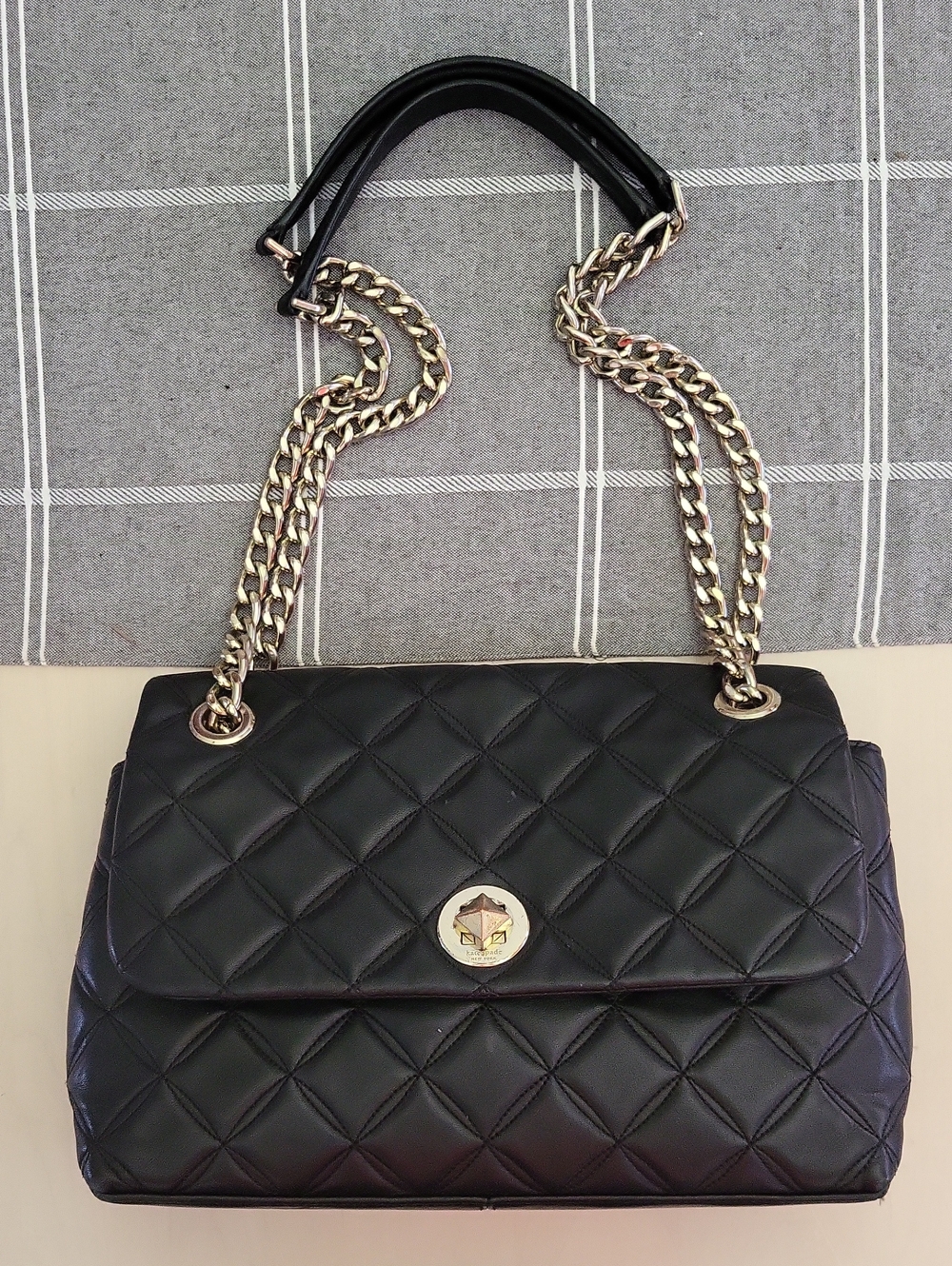 KATE SPADE Black Quilted Leather Shoulder/Crossbody Bag